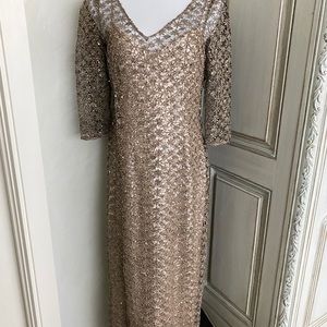 Beautiful Kay Unger Bronze Evening Gown SZ 12